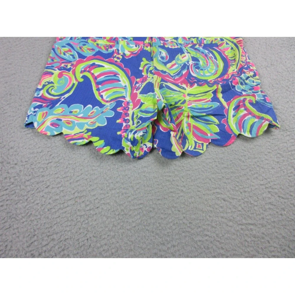 Lilly Pulitzer Magnolia Shorts Womens 0 Blue Toucan Play Scalloped‎ Casual 28x11